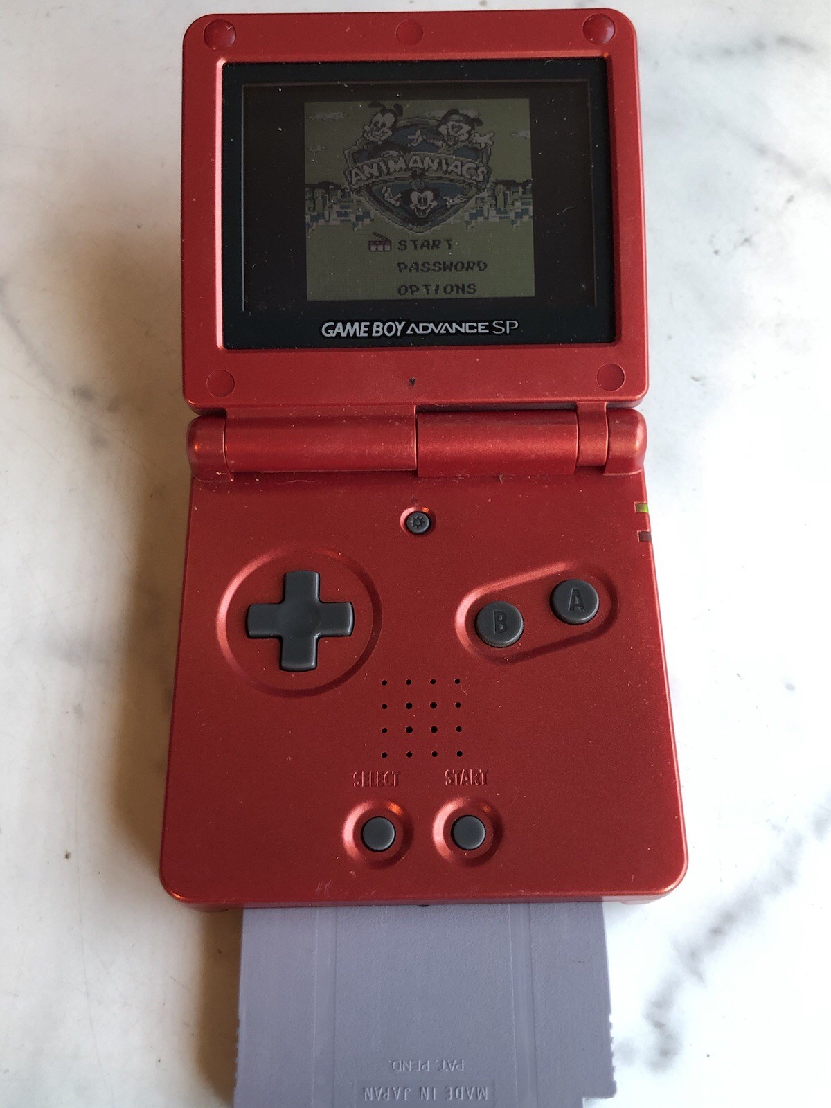 Gameboy Advance SP GBA Flame Red Ags-001 Tested USA With Charger game