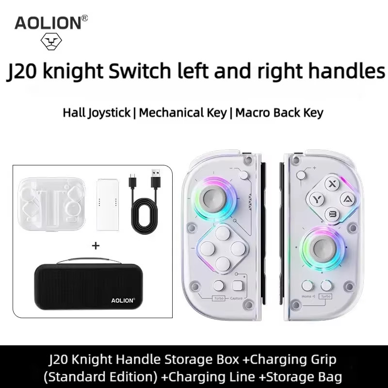 Aolion J20 Knight Wireless Gamepad with Left and Right Switch Hall Joystick Moti