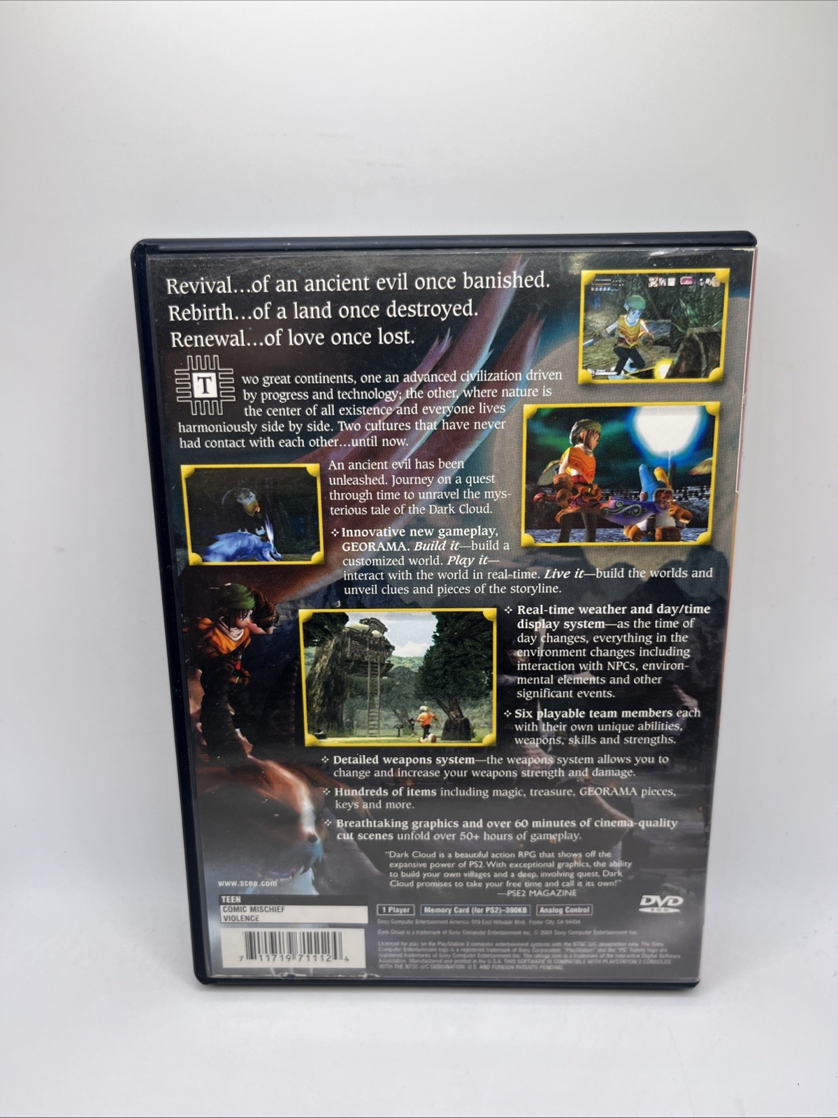 Dark Cloud (Sony PlayStation 2, 2001) Complete With Manual Tested