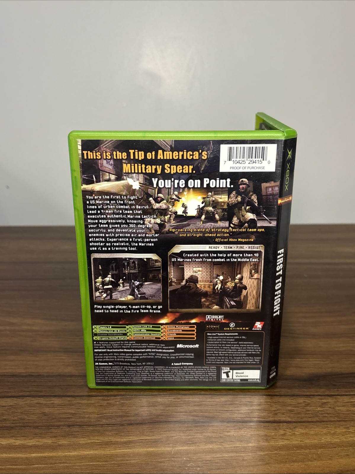 First To Fight: United States Marines | Xbox Video Game | With Manual | Works