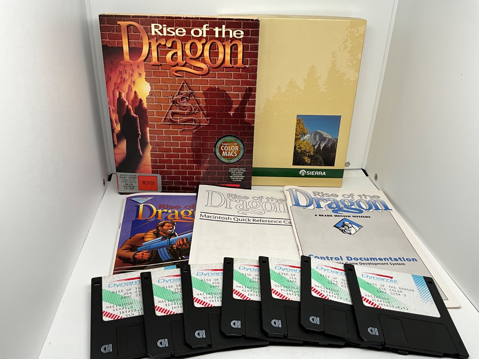 SIERRA Rise Of The Dragon Macintosh Game, Complete In Box 3.5” Floppies, Guides