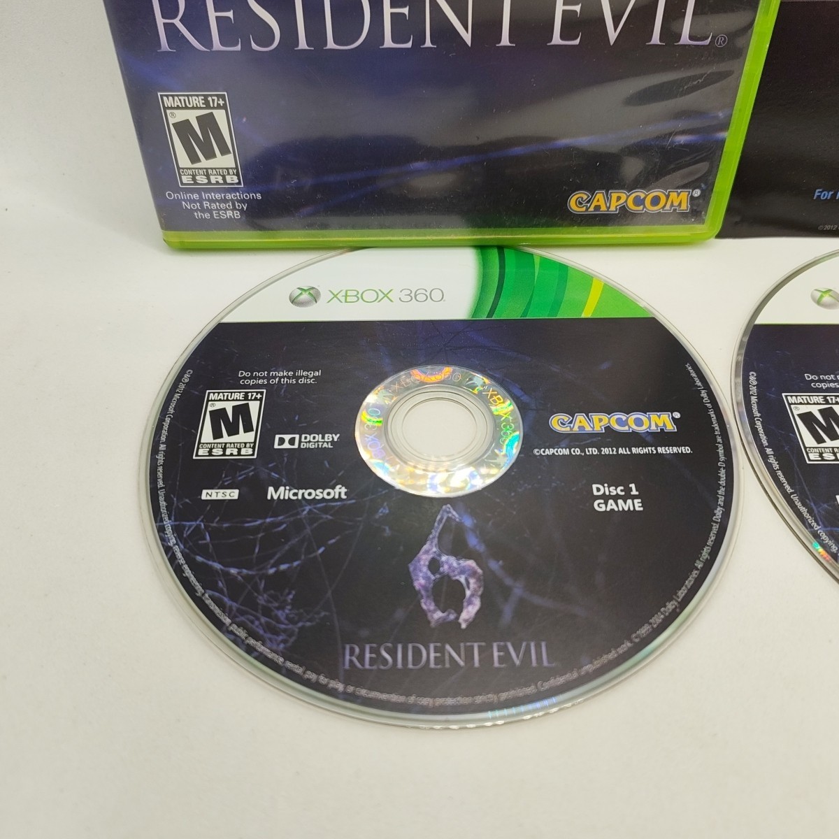 Resident Evil 6 (Microsoft Xbox 360, 2012) Complete CIB Both Discs Tested Works