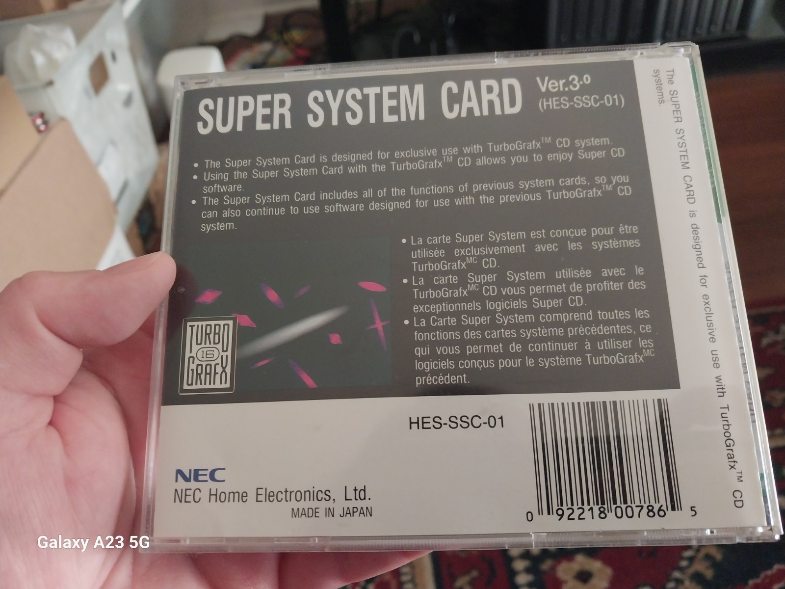 TurboGrafx 16 Super System Card 3.0 US Version NEC