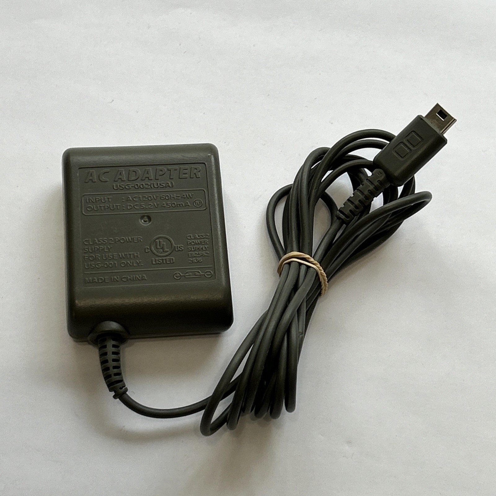 Nintendo DS Lite AC Adapter Charger USG-002 OEM Genuine Gray Power Supply