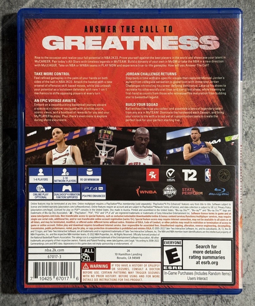 NBA 2K23 Michael Jordan Edition Sony PlayStation 4 Mint 📀 Unused Codes – Tested