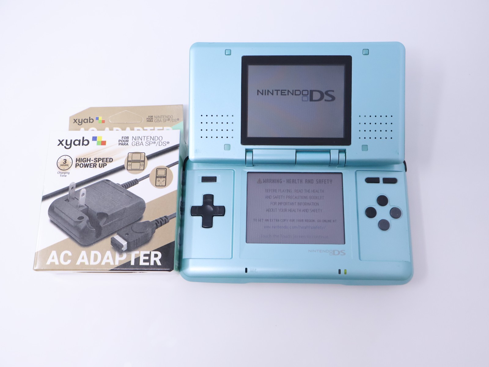 Nintendo DS Handheld Console System Tested Working Sky Blue w/ Charger & Stylus