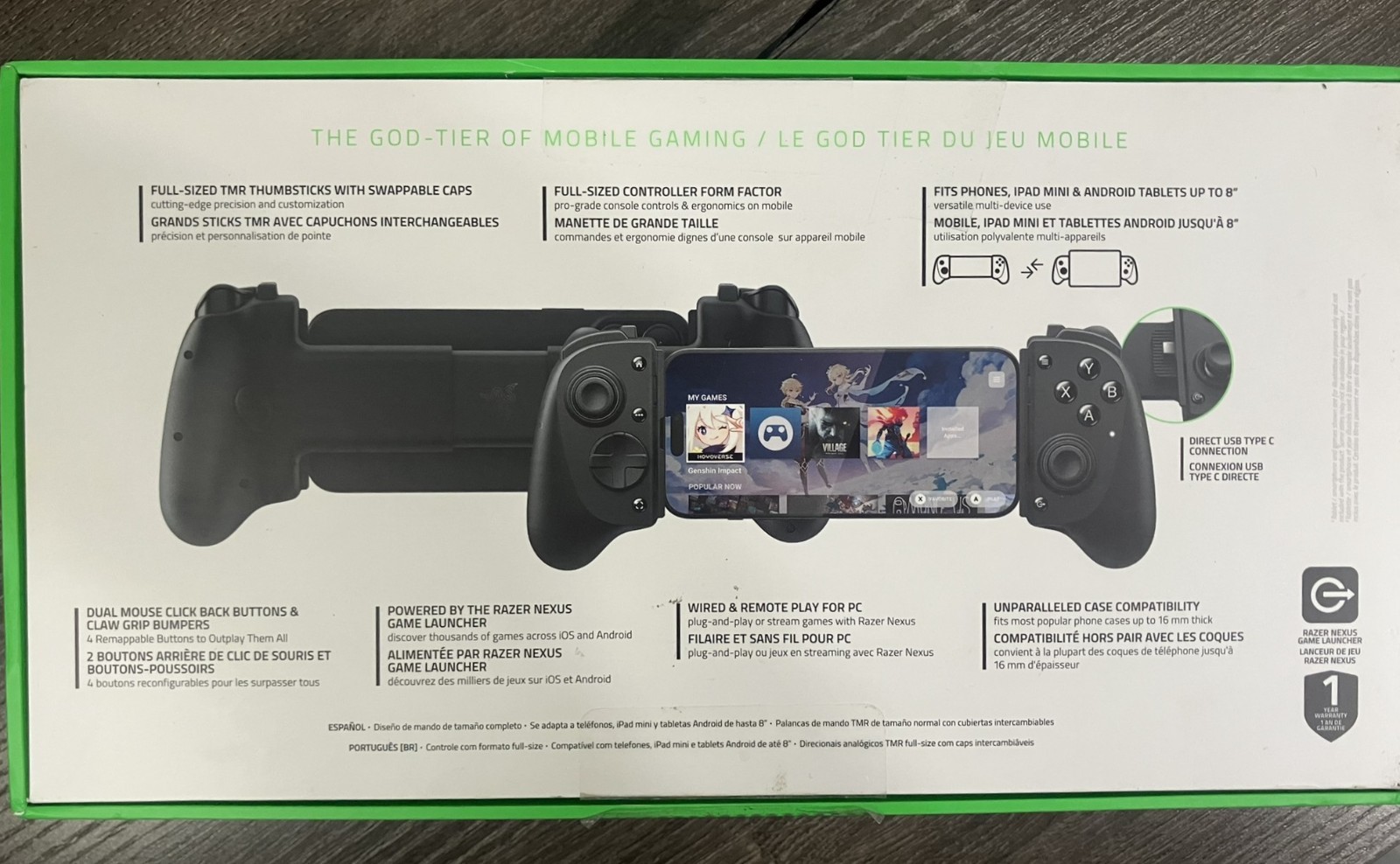 Razer Kishi V3 Pro XL Gaming Controller for iPad & Android Tablets up to 13″