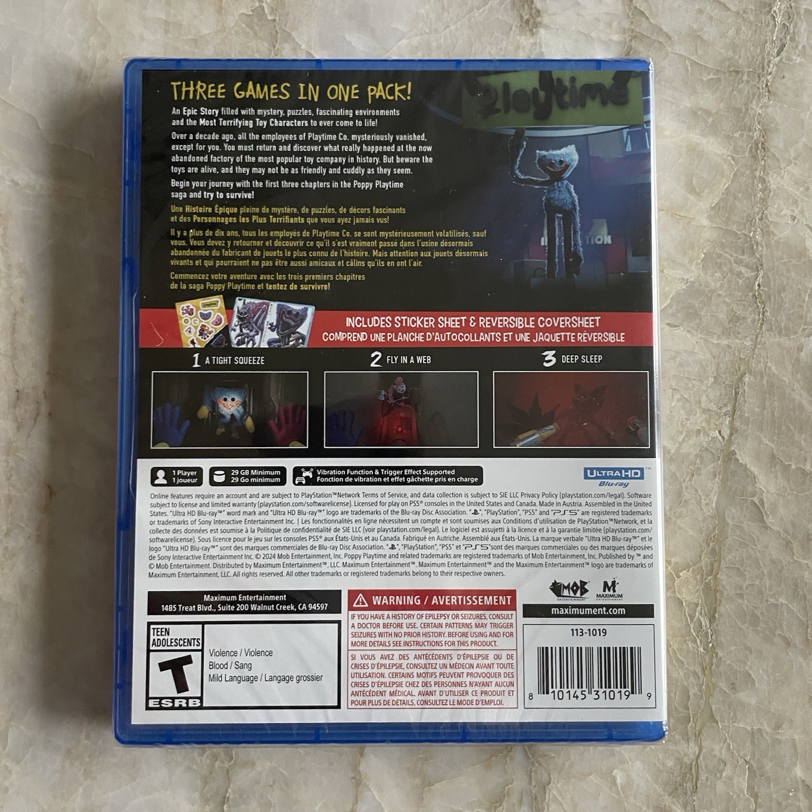 Poppy Playtime Triple Pack Chapters 1 2 3 Sony PlayStation 5 PS5 Horror Sealed