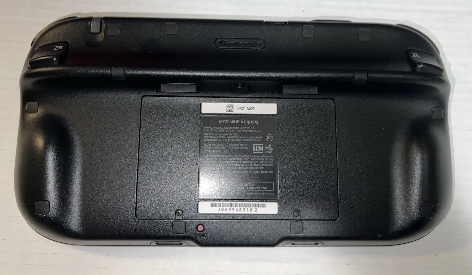Nintendo Wii U Gamepad Only No Console WUP-010 Black – Tested Works + Charger