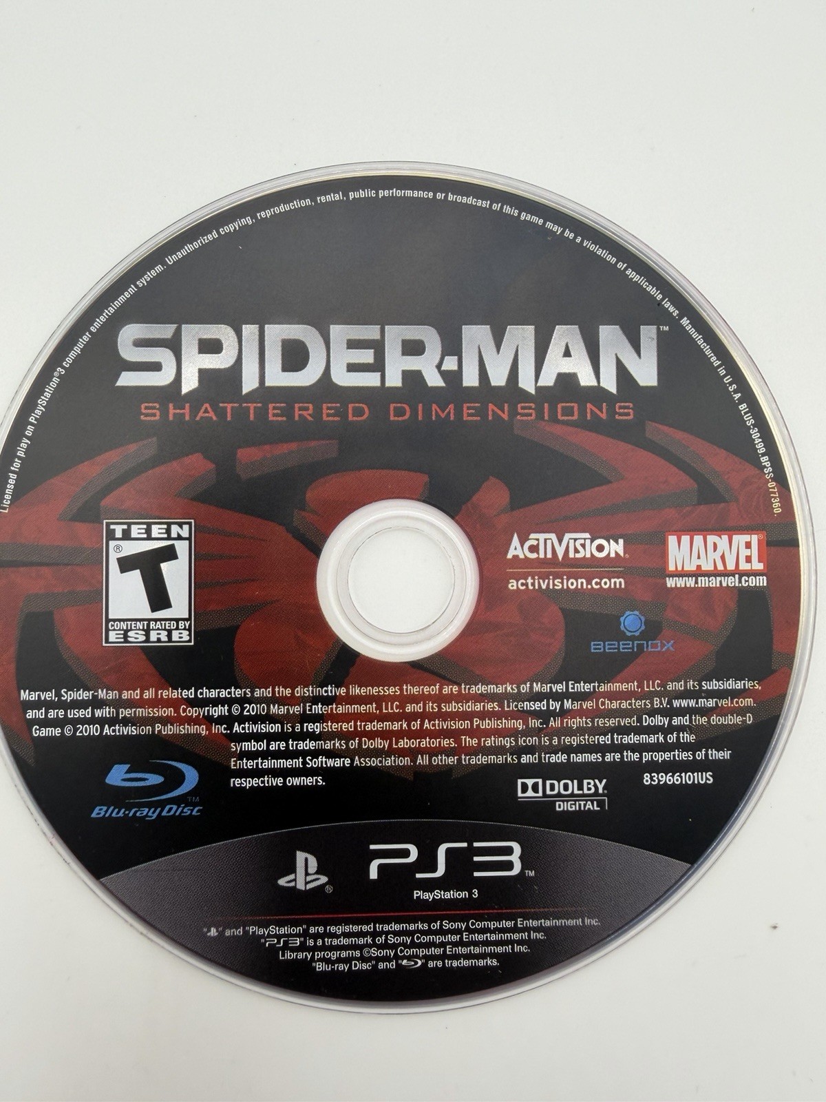 Spider-Man: Shattered Dimensions (Sony PlayStation 3, 2010) Tested and Working!