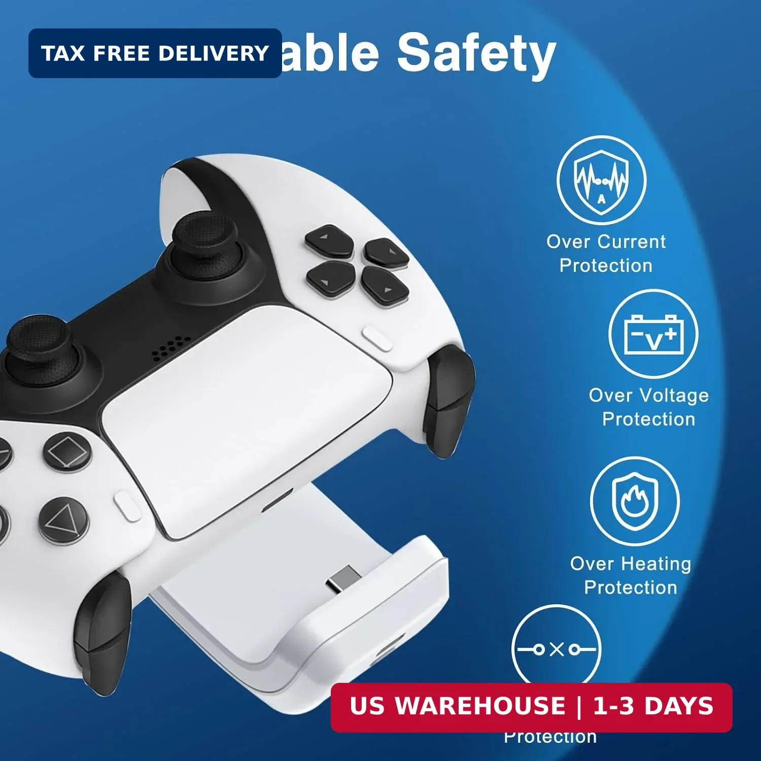 2X 3000mAh PS5 Controller External Battery Pack, PS5 Replacement Battery Extende