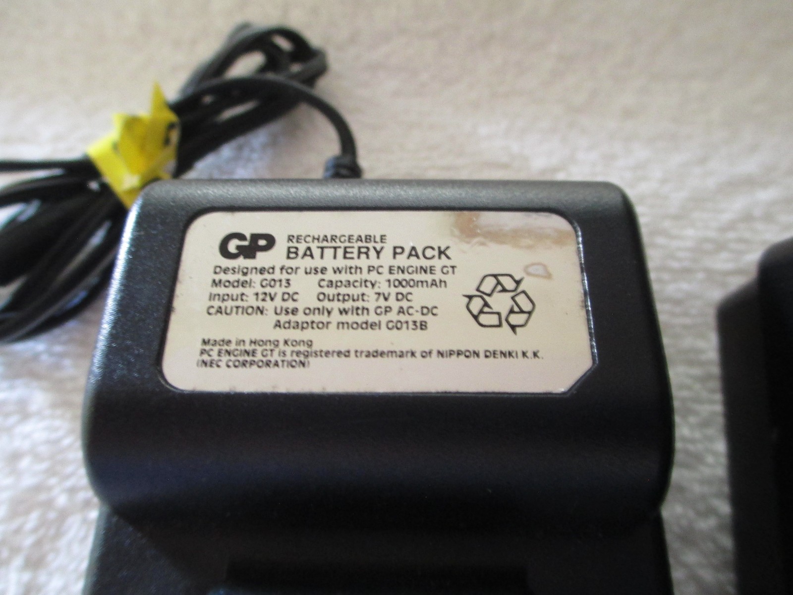 PC ENGINE GP / TURBO EXPRESS RECHARGEABLE BATTERY PACK w/ AC ADAPTER NEC RARE