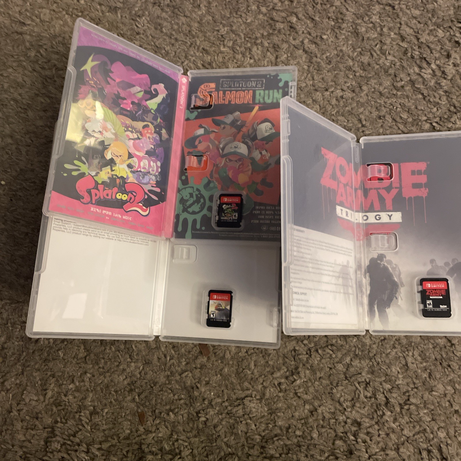 Nintendo Switch 3 Game LOT Zombie Army Trilogy Splatoon 2 & Ark Survival Evolved