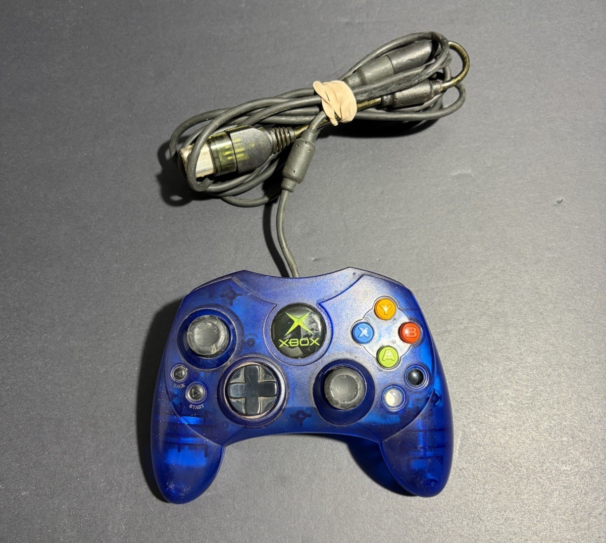 Original Xbox OEM S Type Blue Controller CLEANED & TESTED