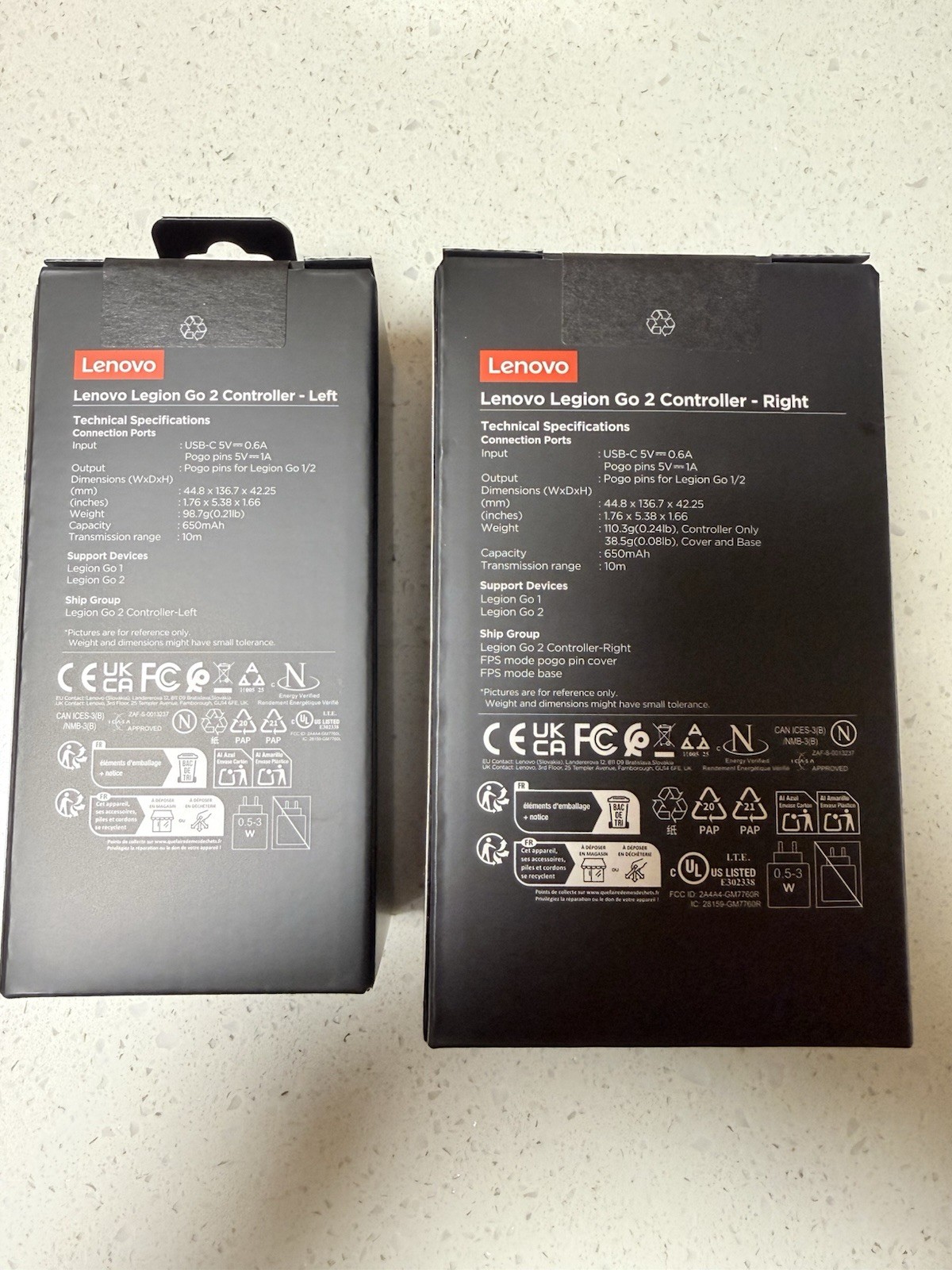 Lenovo Legion Go 2 Wireless Hall Effect Controllers Left & Right Black