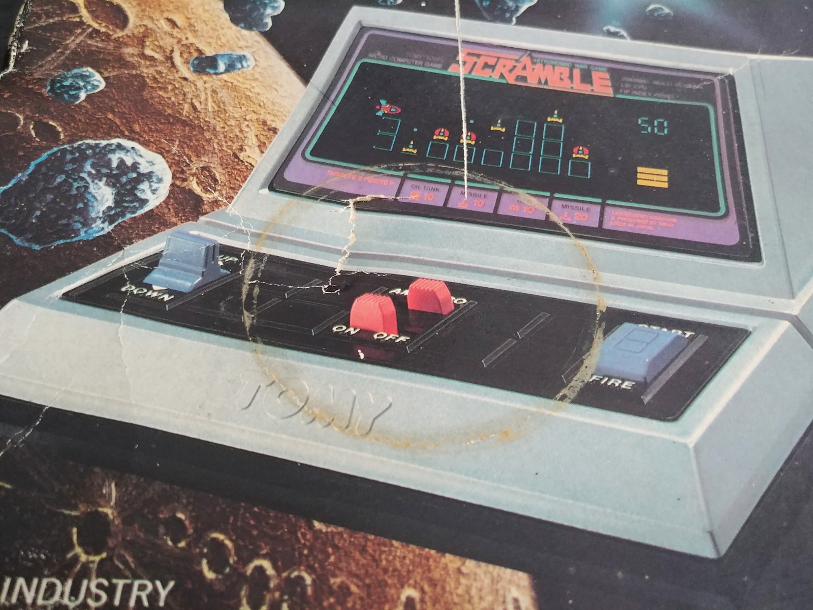 BOXED SCRAMBLE TOMY Tomytronic LSI Tabletop Electronic VFD game & watch 1982