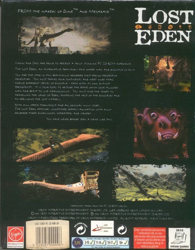 Lost Eden PC Game 1995 Cryo Interactive Windows 10 11