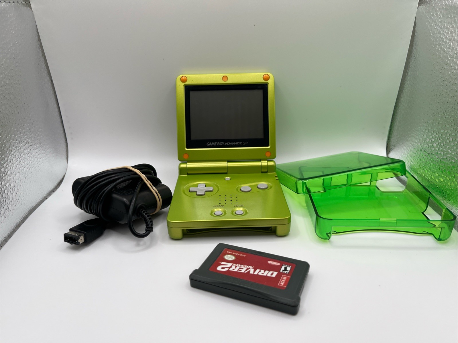 Nintendo Game Boy Advance SP Lime Green Edition W Charger – Case & Game