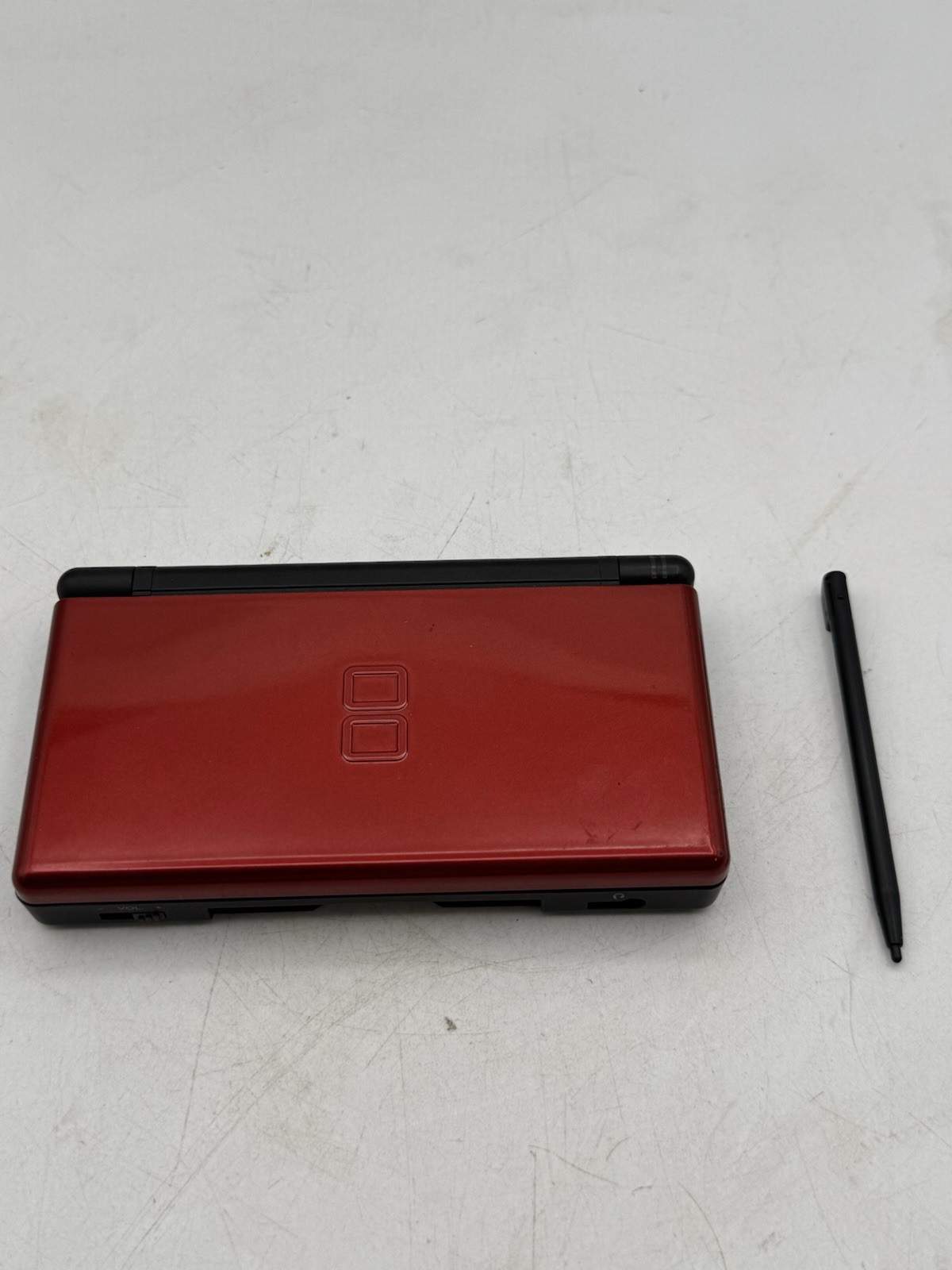 Nintendo DS Lite Crimson Black USG-001 Handheld Console Tested OEM Stylus