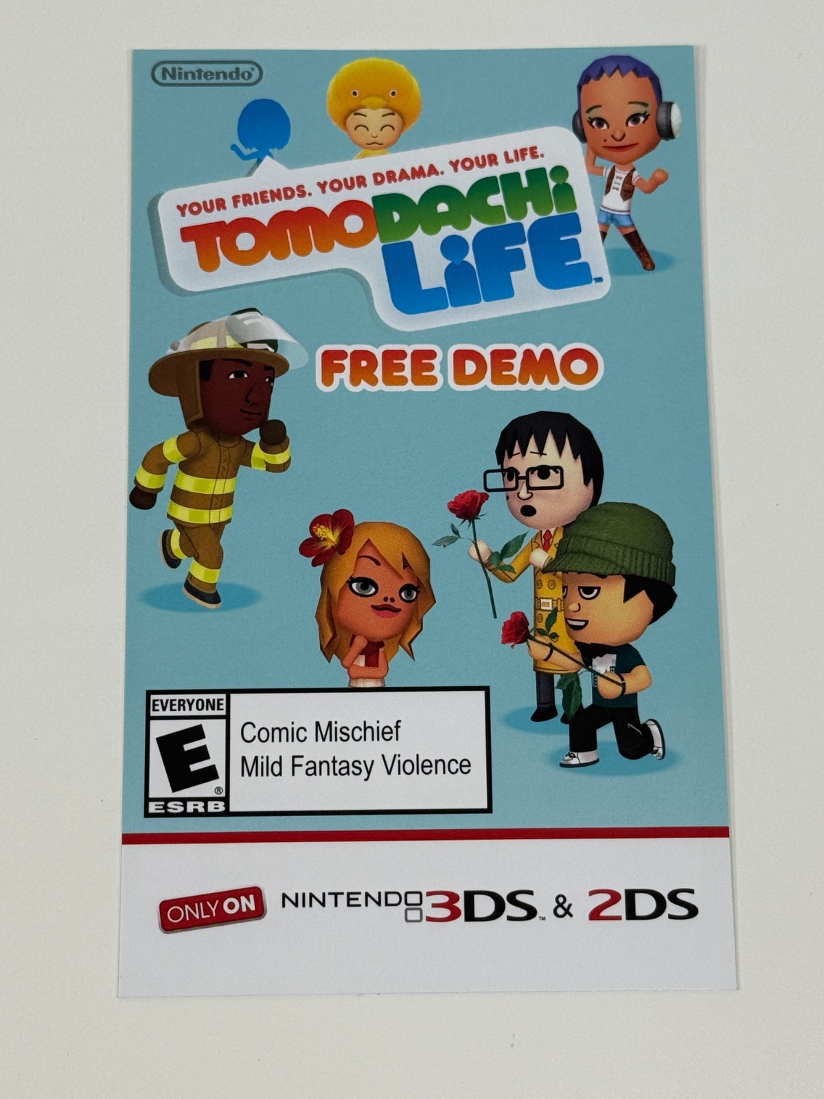 Nintendo 3DS Tomodachi Life Demo Promo Card Nintendo 2014 Expired COLLECTIBLE
