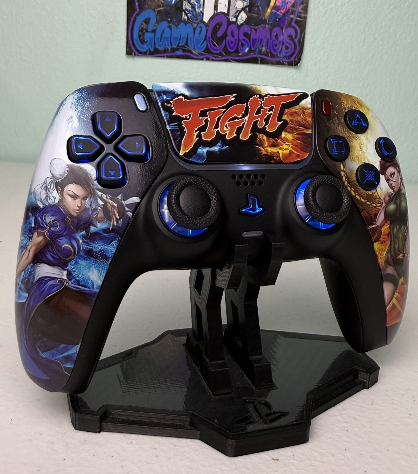 Capcom Street Fighter Cammy Vs Chun-Li – RGB LED – Custom Controller 4 PS5 Or PC
