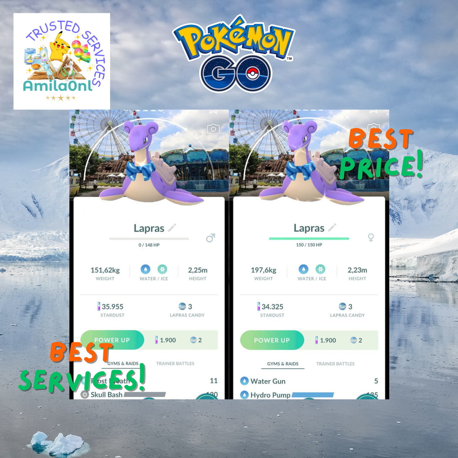 Pokémon Go✿✿✿Lapras shiny✿✿✿Scarl TAIPEI-Background-Trade 20k stardust OR P ✿T✿C