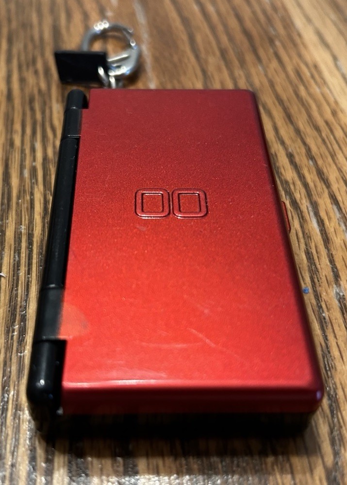 Nintendo DS Carrying Case Stylus Keychain Red Black| Holds 4 DS Game Cartridges