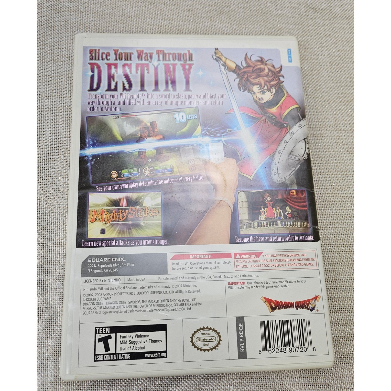 Dragon Quest Swords The Masked Queen and the Tower of Mirrors Nintendo Wii CIB