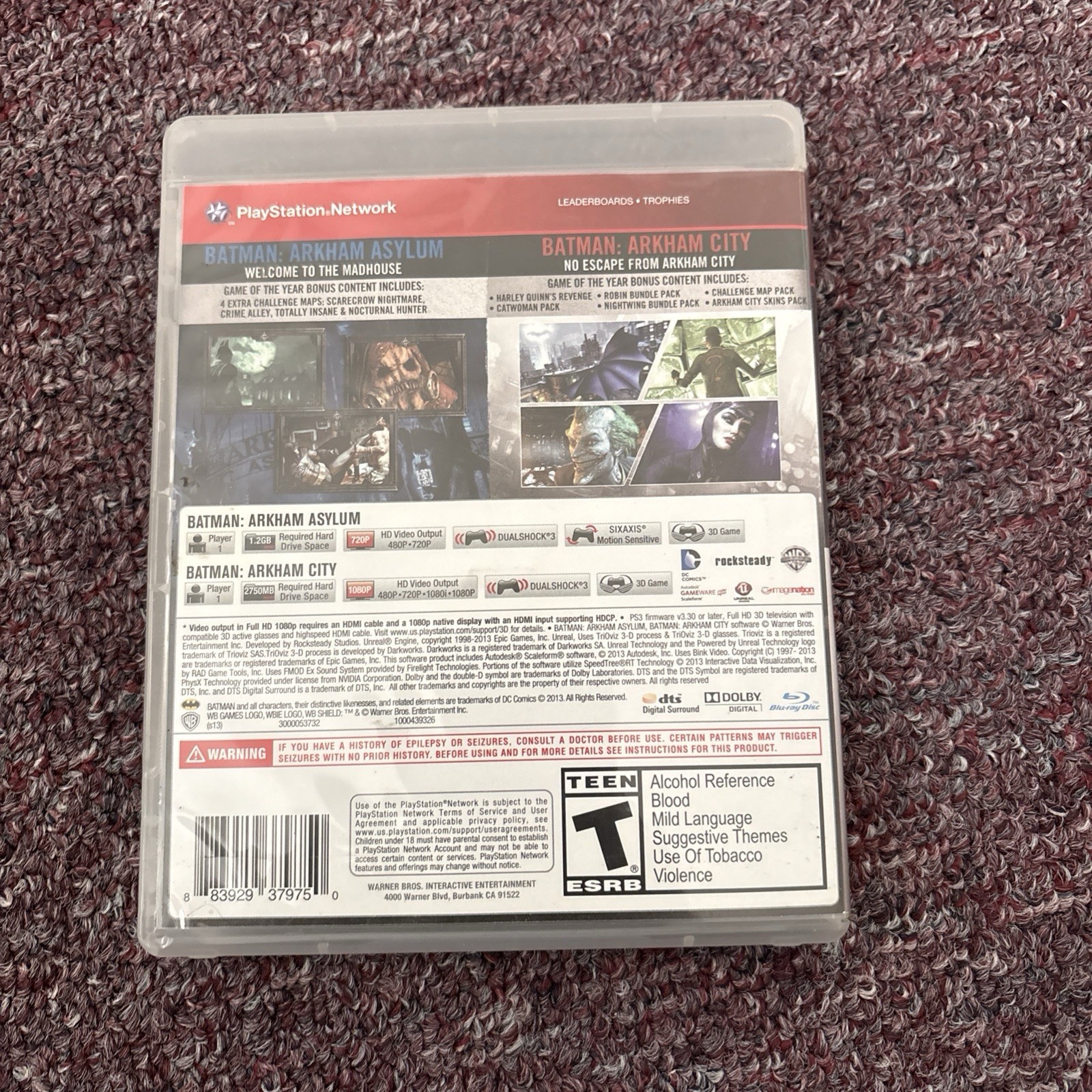 Batman: Arkham Asylum and Arkham City Dual Pack (Playstation 3, 2013)