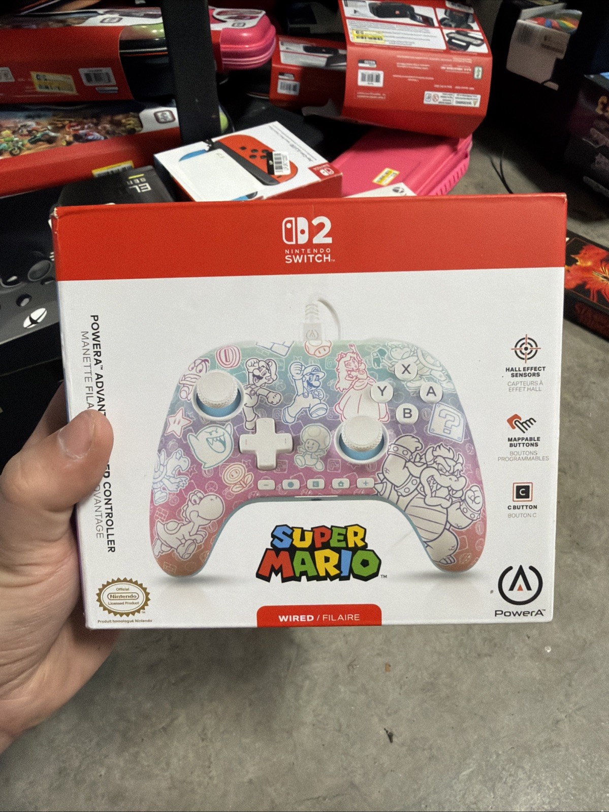 PowerA – Advantage Wired Controller for Nintendo Switch 2 – Mushroom Kingdom