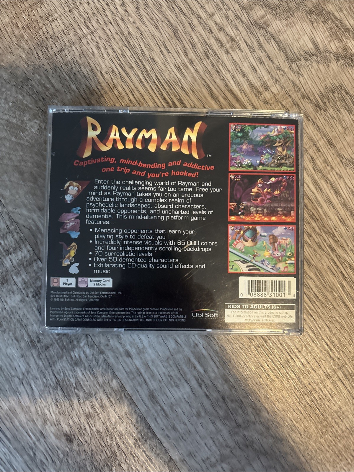 Rayman (Sony PlayStation 1, 1995) Black Label Complete
