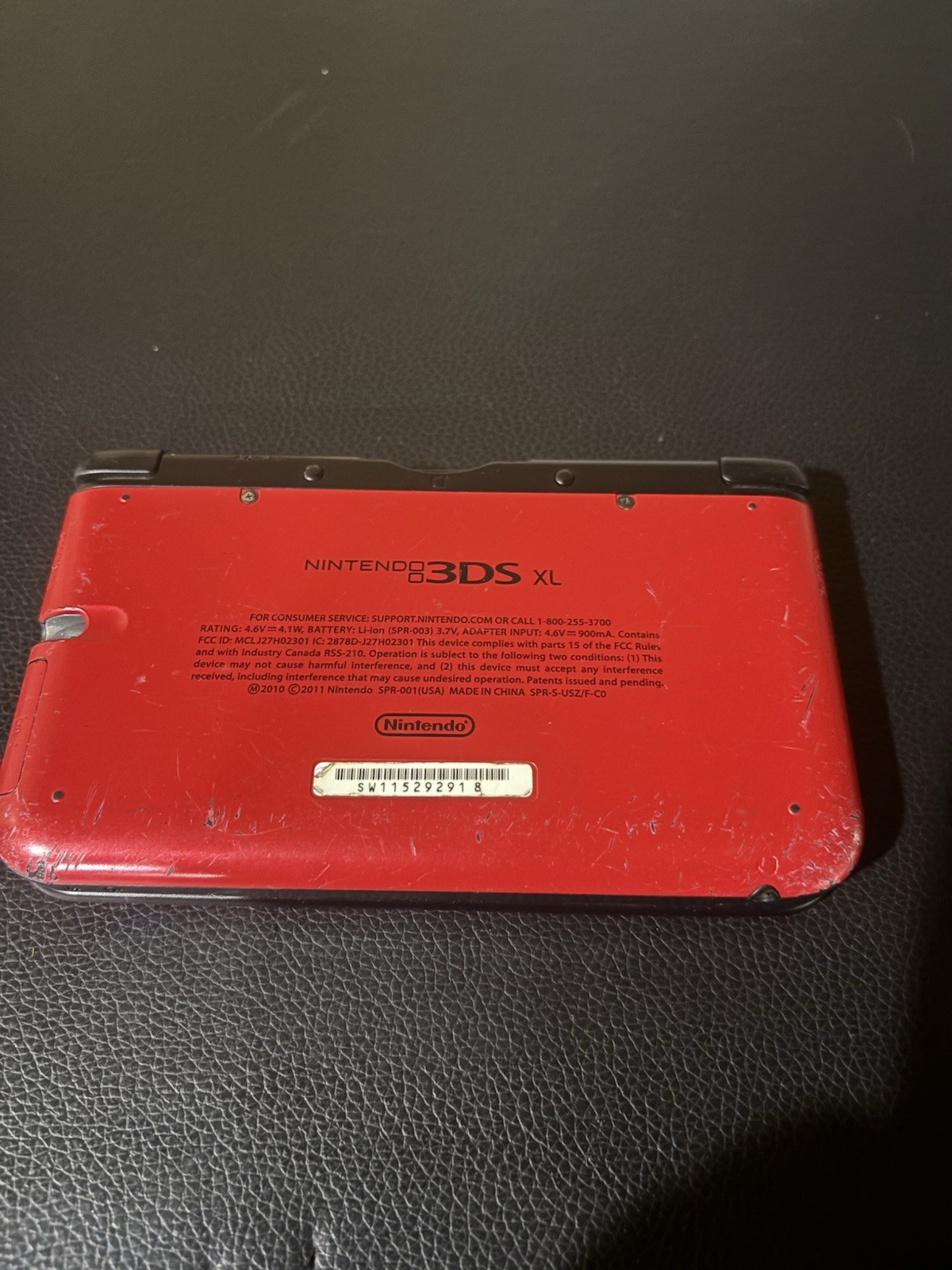 Nintendo 3DS XL Red Black Console Custom Firmware CFW Fully Tested with charger