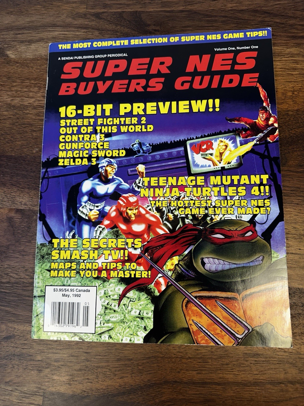 Super NES Buyer’s Guide May 1992 Vol.1 # 1 ,TMNT 4, Street Fighter II, Zelda 3