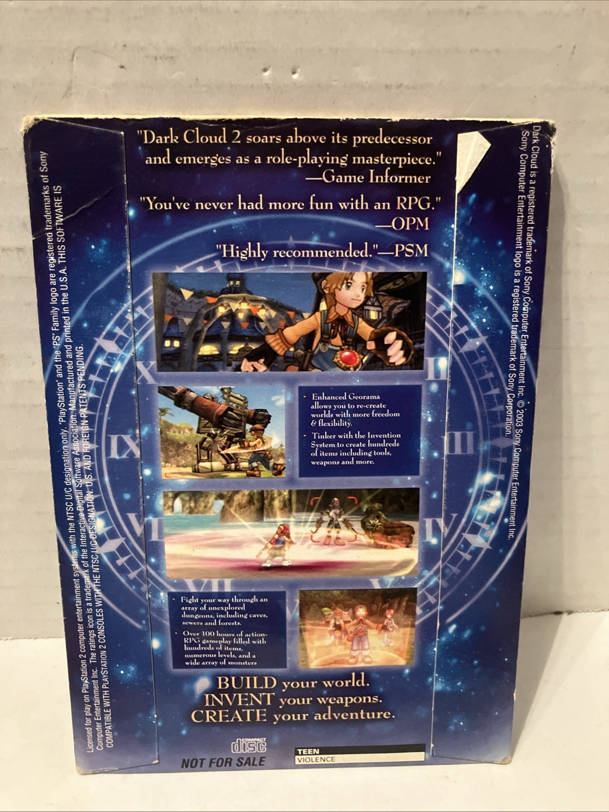 Dark Cloud 2 Playstation 2 PS2 Promotiona Demo Disc w/ Sleeve