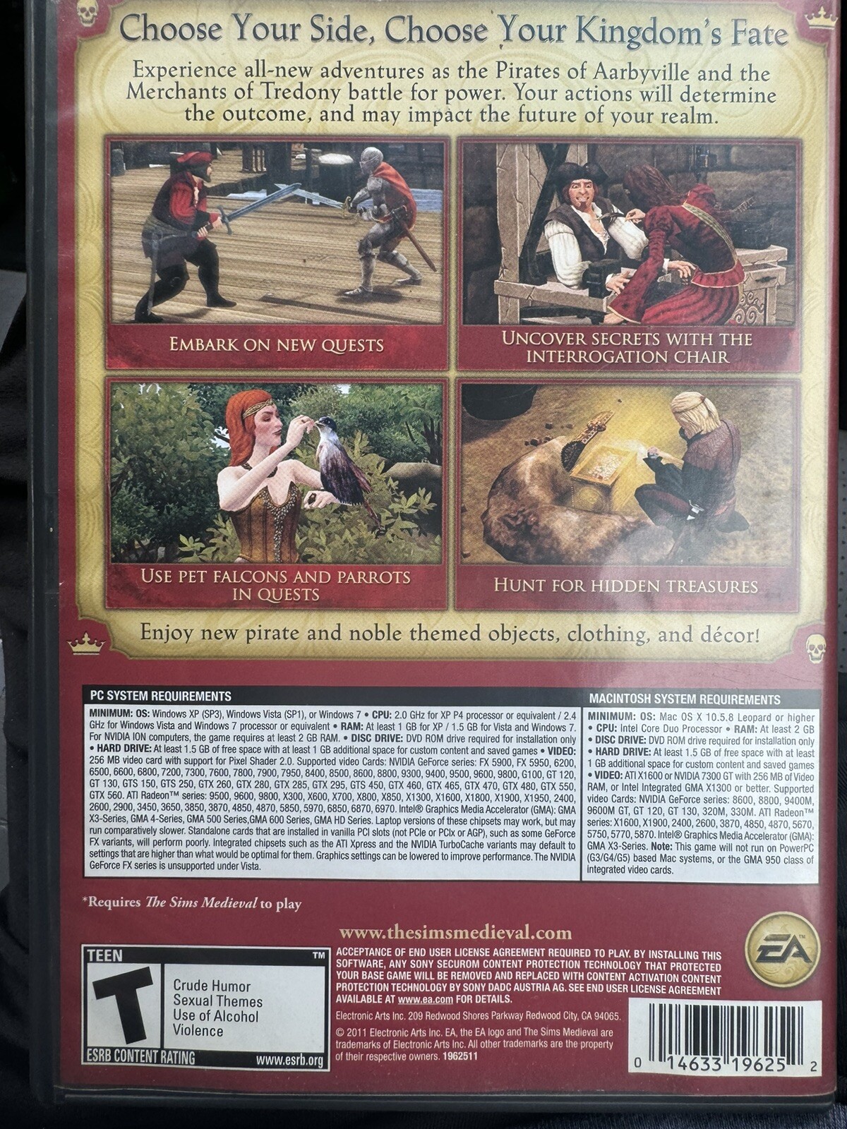 Sims Medieval: Pirates & Nobles (Windows/Mac DVD-Rom, 2011)