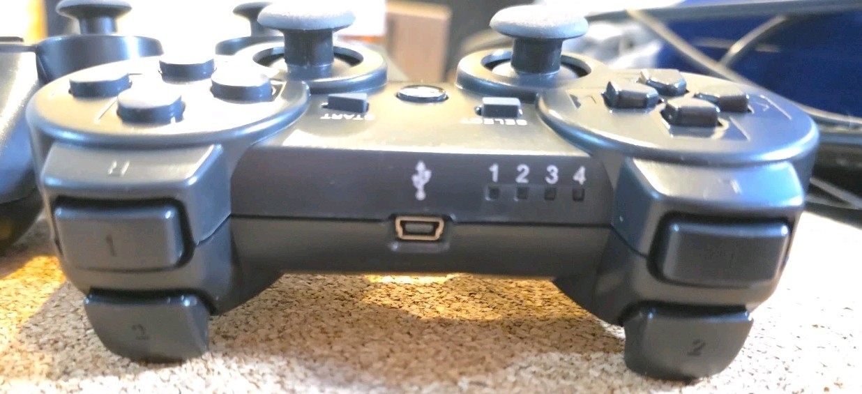 Two Third Party Replacement Controllers For PS3 Joystick With Charging Cables