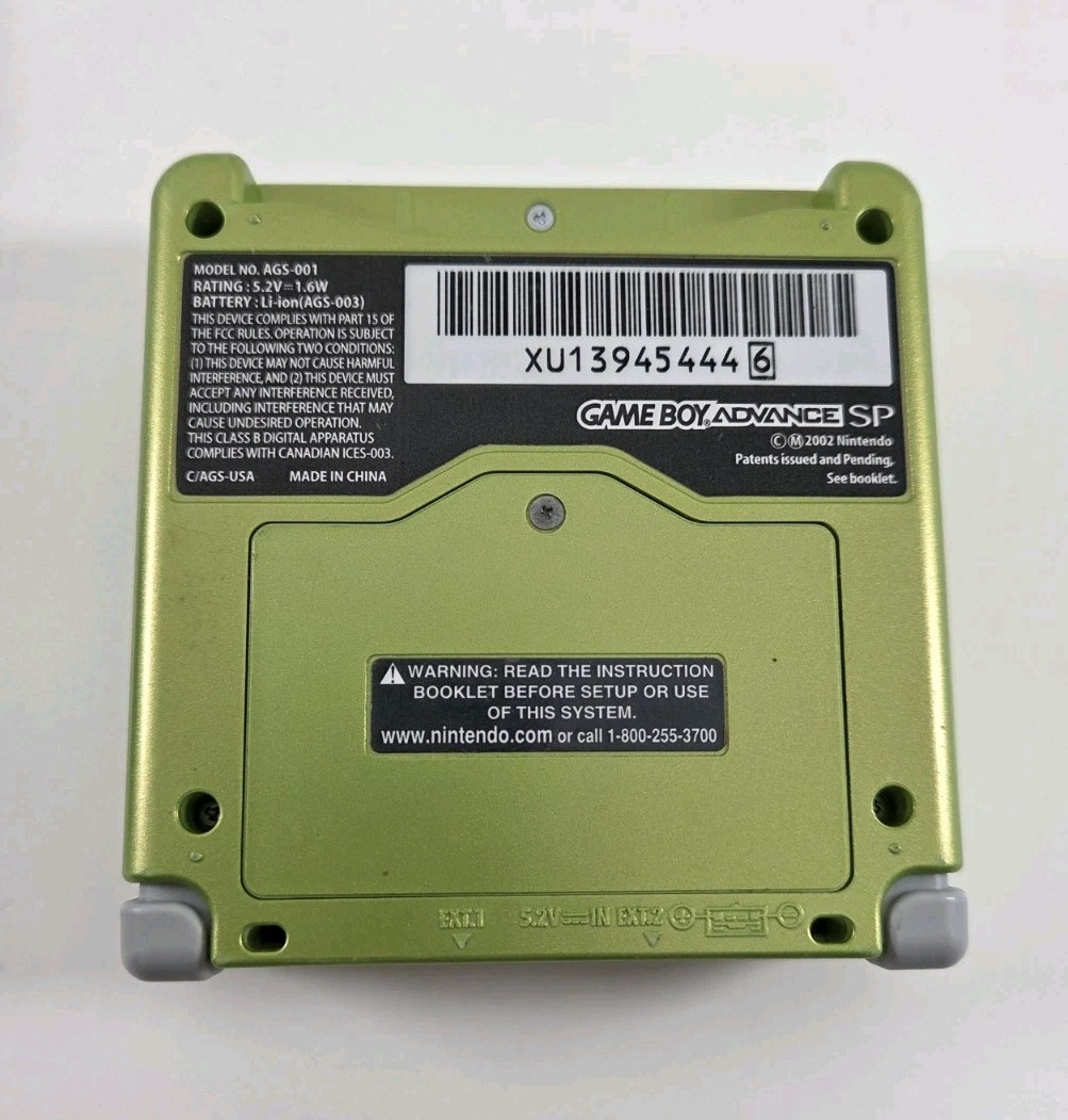 Nintendo Game Boy Advance SP GBA Lime Green AGS-001 Handheld With Charger Tested
