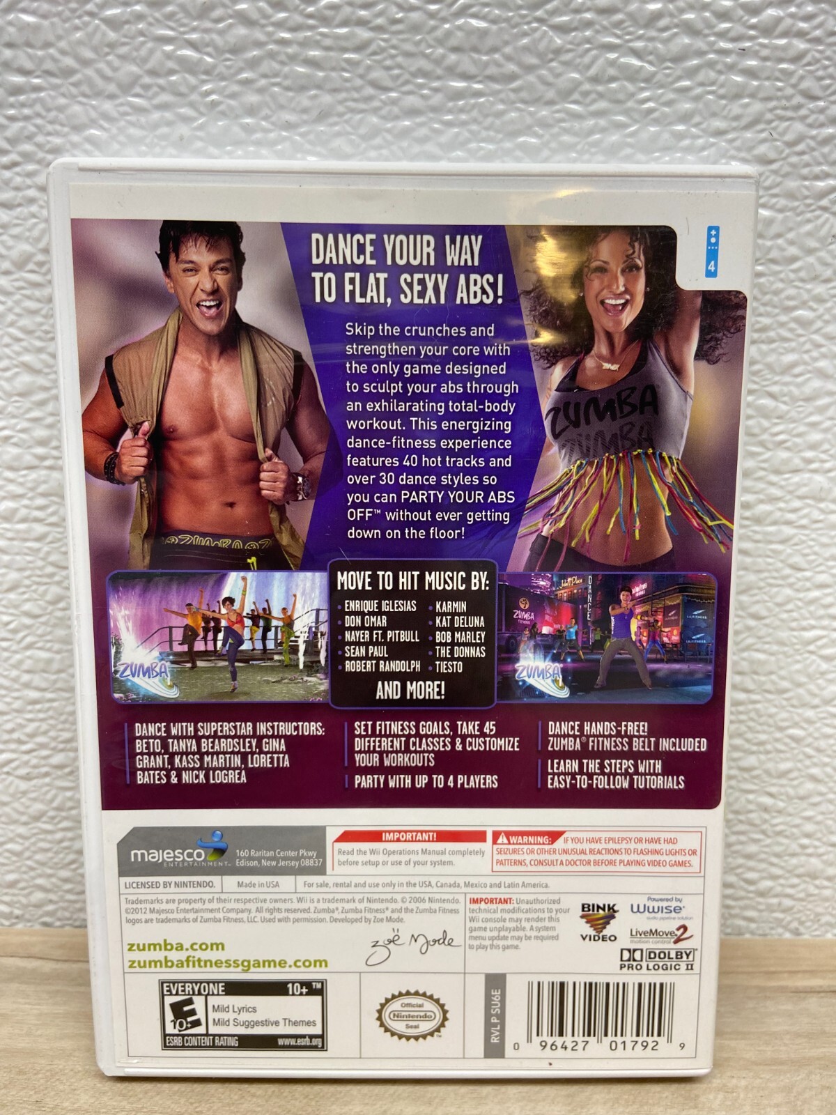 2012 Zumba Fitness Core Party Your ABS Off Game For Nintendo Wii