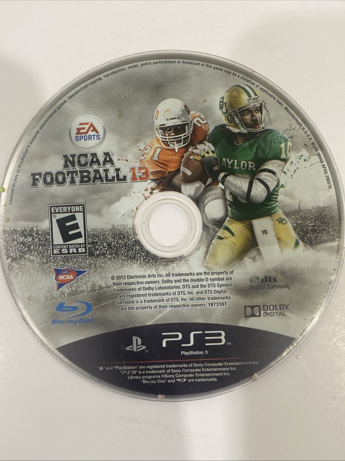 NCAA Football 13 (Sony PlayStation 3, 2012) Disc Only