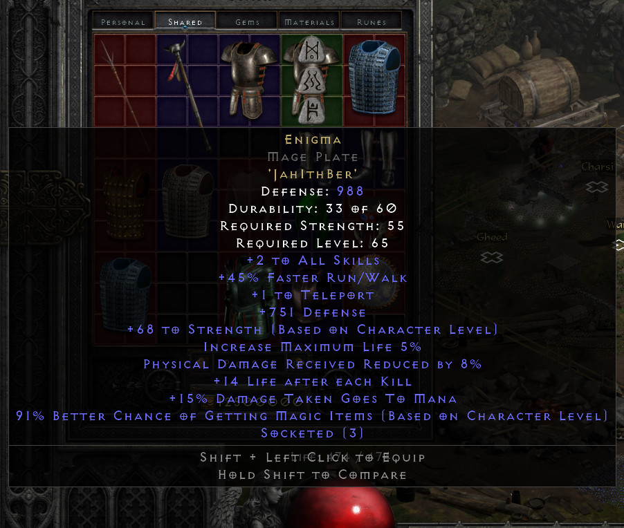 Enigma Rune word – Diablo 2 PC Xbox💥 Non Ladder Softcore D2R 💥