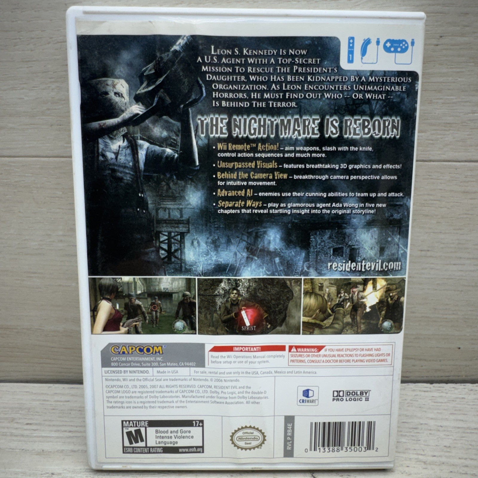 Nice Capcom Resident Evil 4 Wii Edition Nintendo Wii, Wii Remote Action
