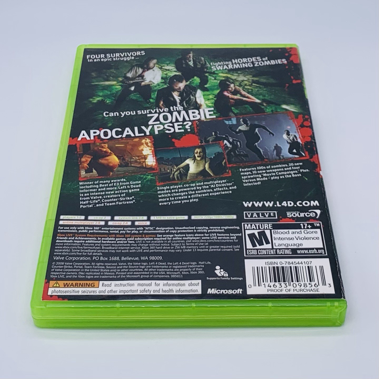 Lot of 2 Left 4 Dead and Left 4 Dead 2 Platinum Hits Xbox 360 – Tested & Working