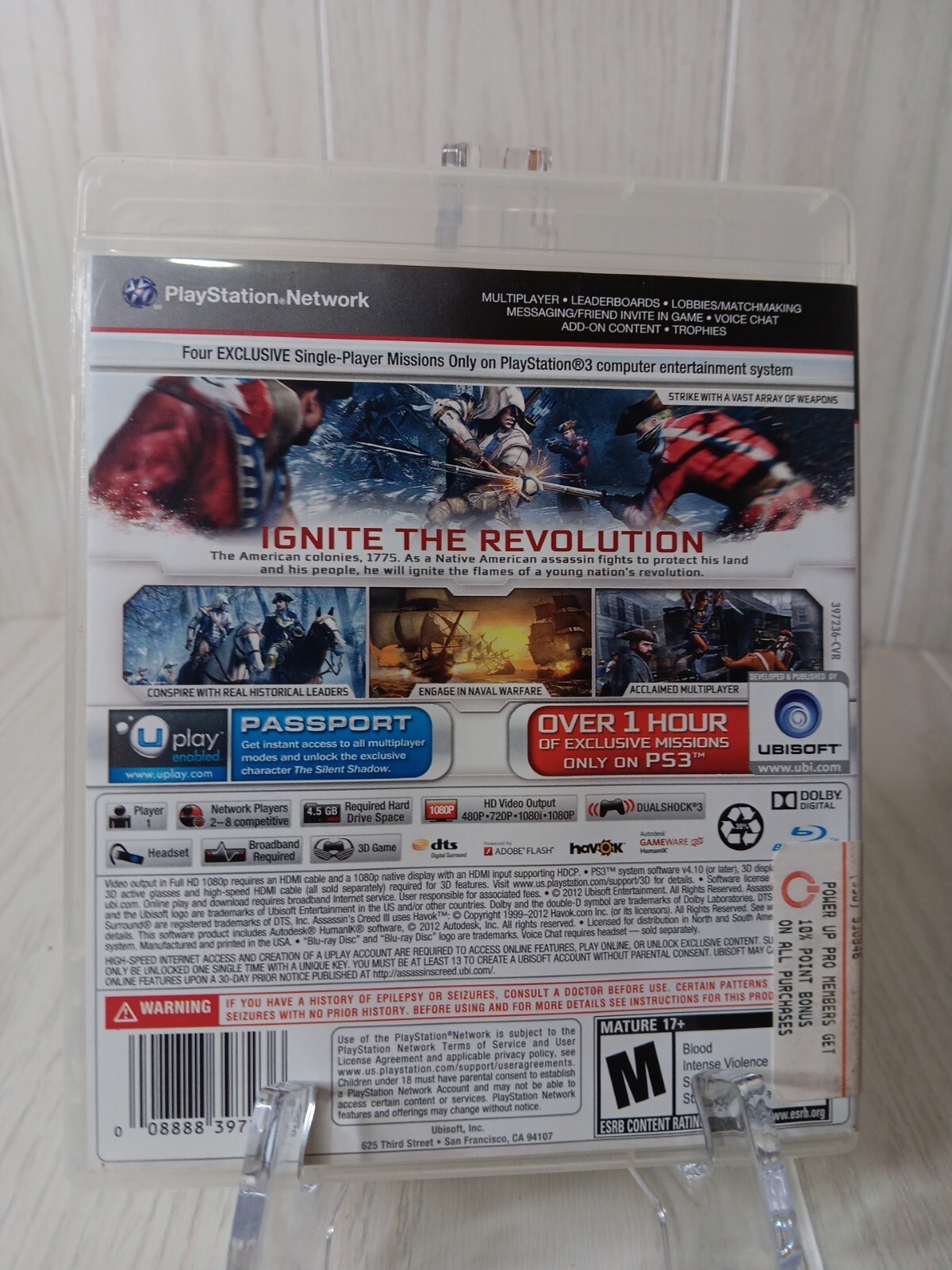 Assassin’s Creed III Playstation 3 PS3 Video Game