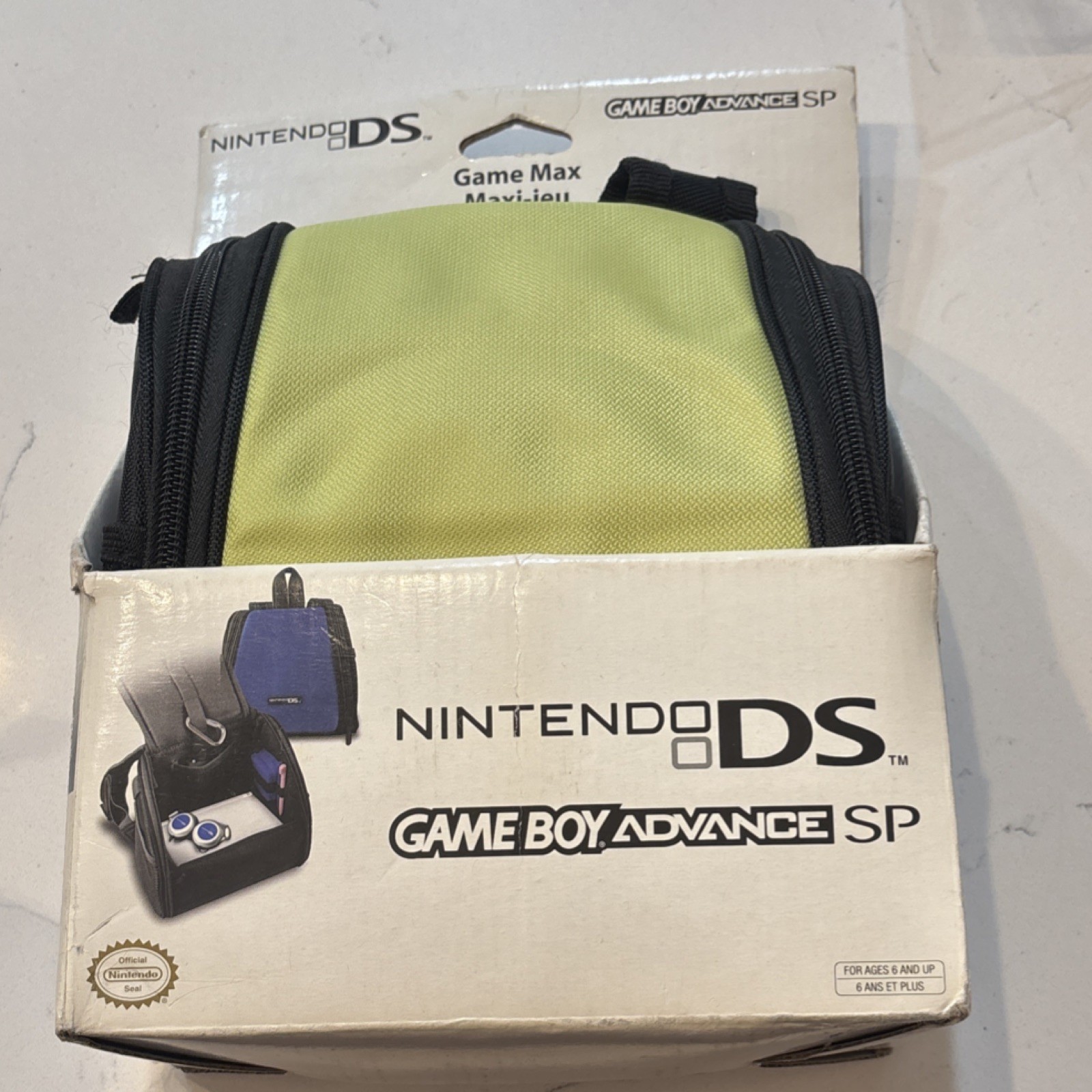 Nintendo Padded Nylon Carrying Case Yellow Black for DS & Game Boy Advance SP