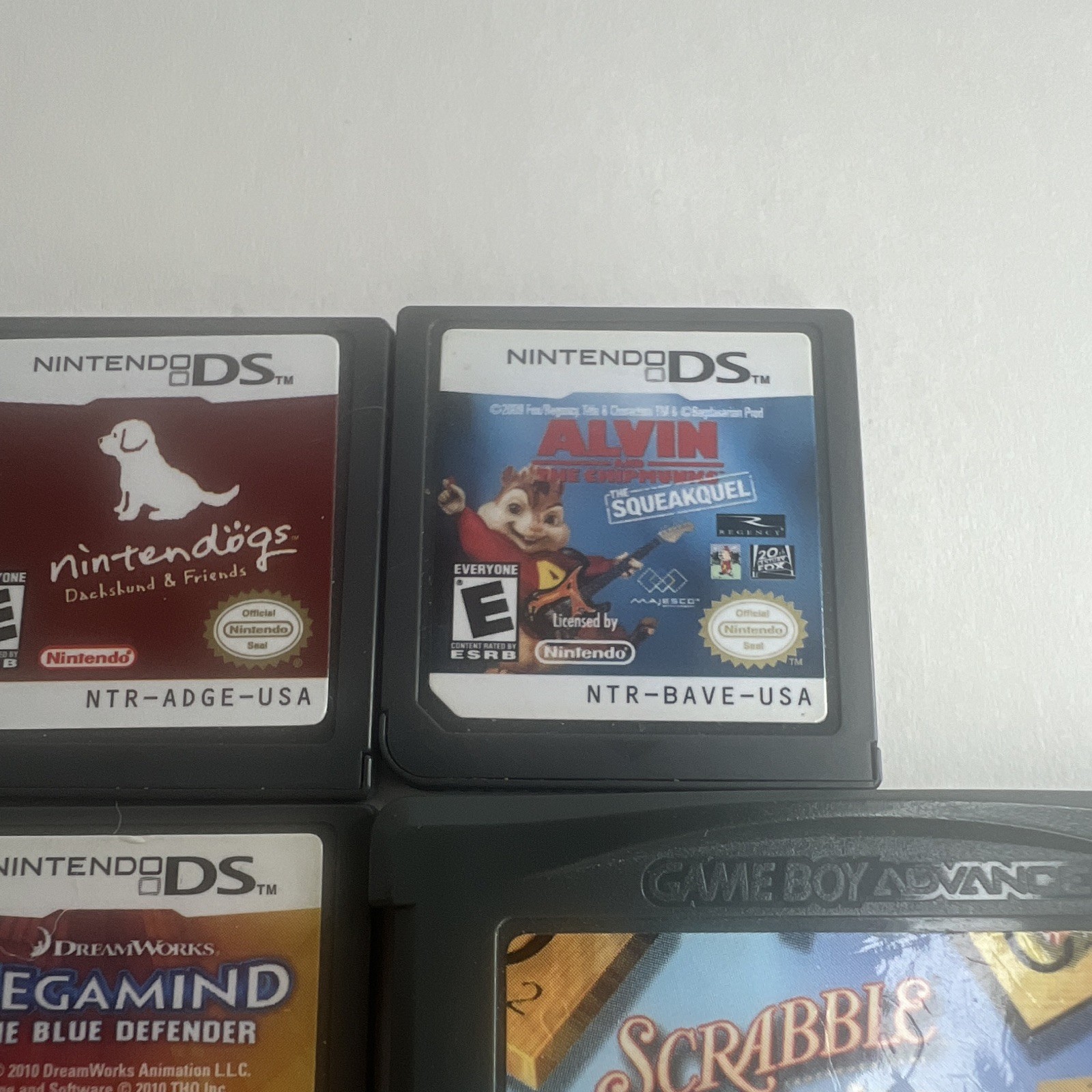 Nintendo DS & GBA Lot of 6 Games Nintendogs Alvin Megamind Scrabble Trainer