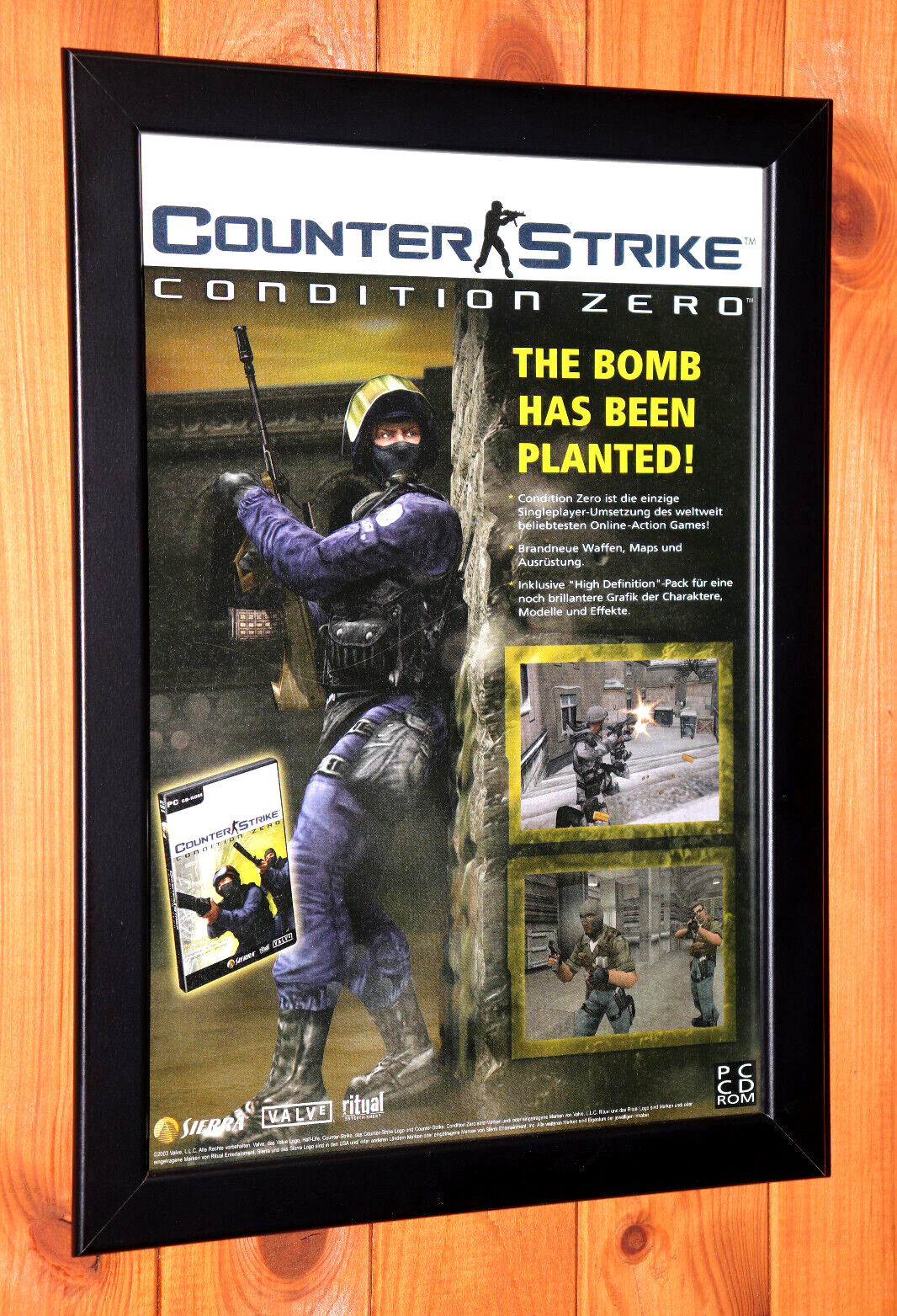 Counter-Strike Condition Zero Old Small Rare Promo Poster / Ad Page Framed