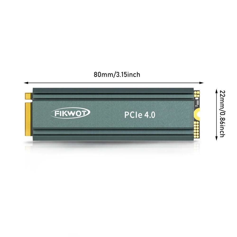 Fikwot 512GBSSD PS5 PCIe 4.0 TLC NVMe M.2 Internal Solid State Drive w/ Heatsink