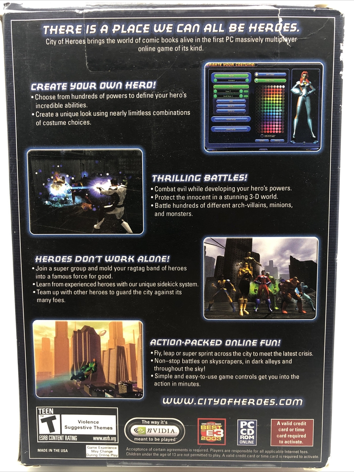 City of Heroes – PC NCsoft Video Game Used – Good