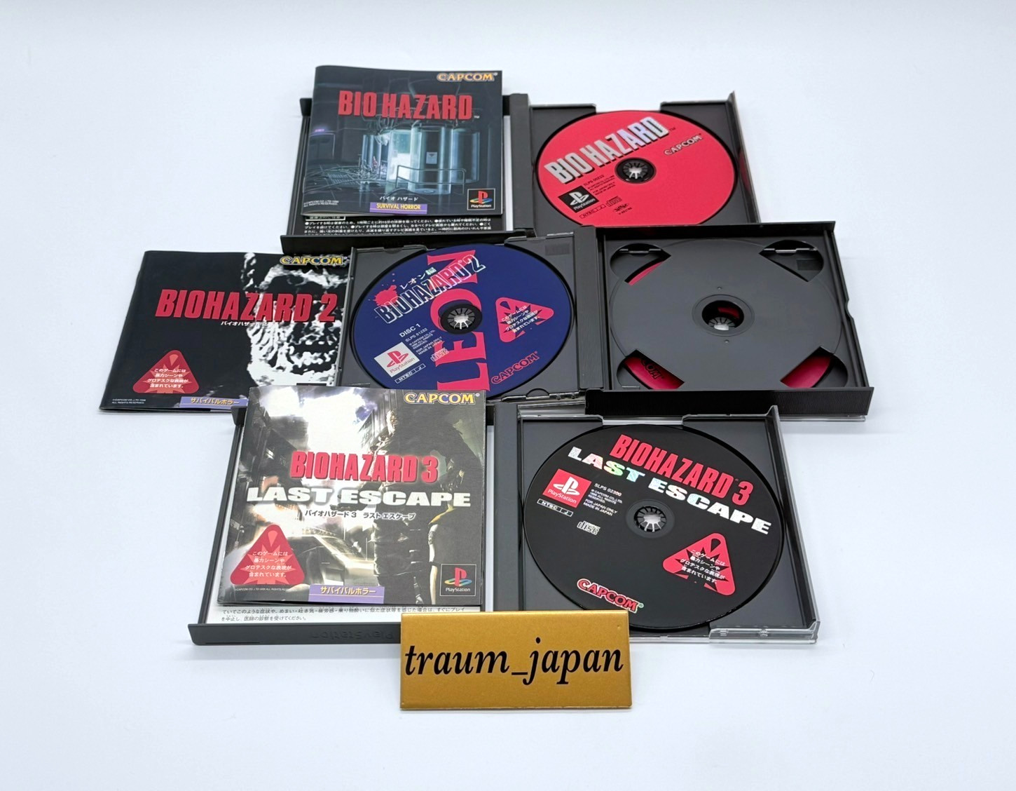 Lot 3 Resident Evil Biohazard 1 2 3 Set PlayStation 1 PS1 PS Japan Ver. Tested