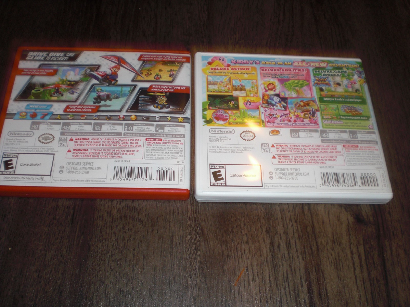 Kirby Triple Deluxe + Mario Kart 7 Game COMPLETE CIB 4 Nintendo 3DS 2DS Console